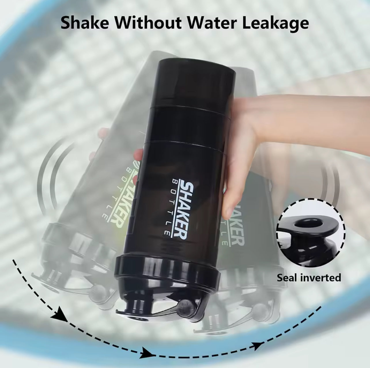 3 Layers Shaker Protein Bottle Powder Shake Cup Water Bottle Plastic Mixing Cup Body Building Exercise Bottle
