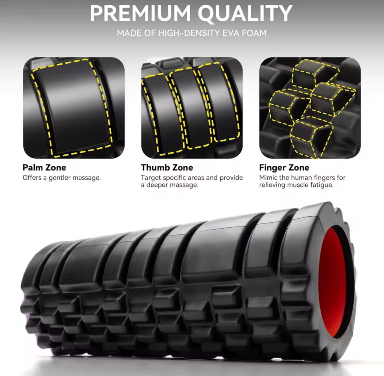 Foam Roller Yoga Column Fitness Yoga EVA Foam Roller Yoga Stick Deep Tissue Massage Roller, Suitable for Back/Waist/Leg Muscle