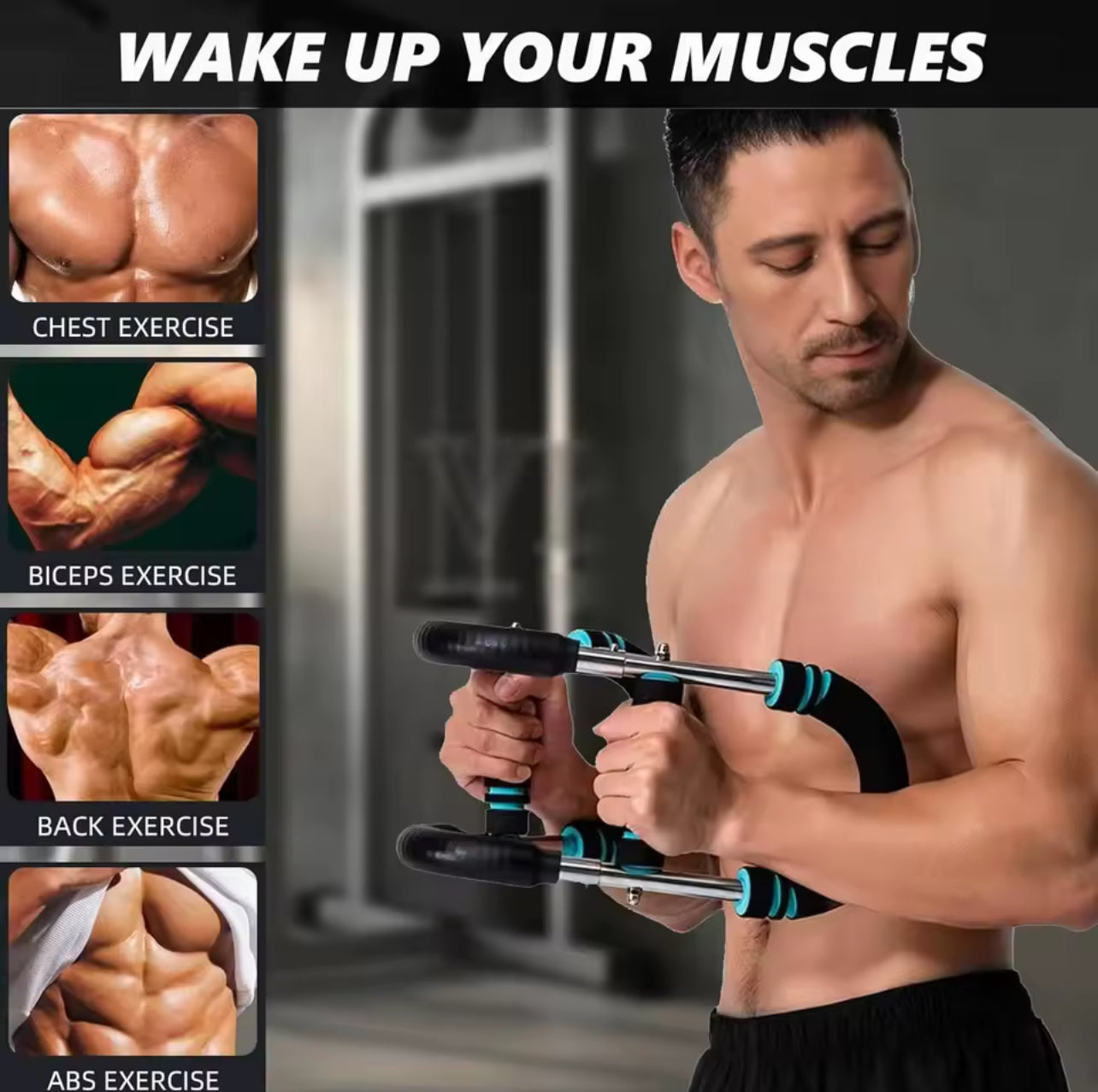 Adjustable Resistance Twister Arm & Chest Trainer - Portable Home/Office Workout