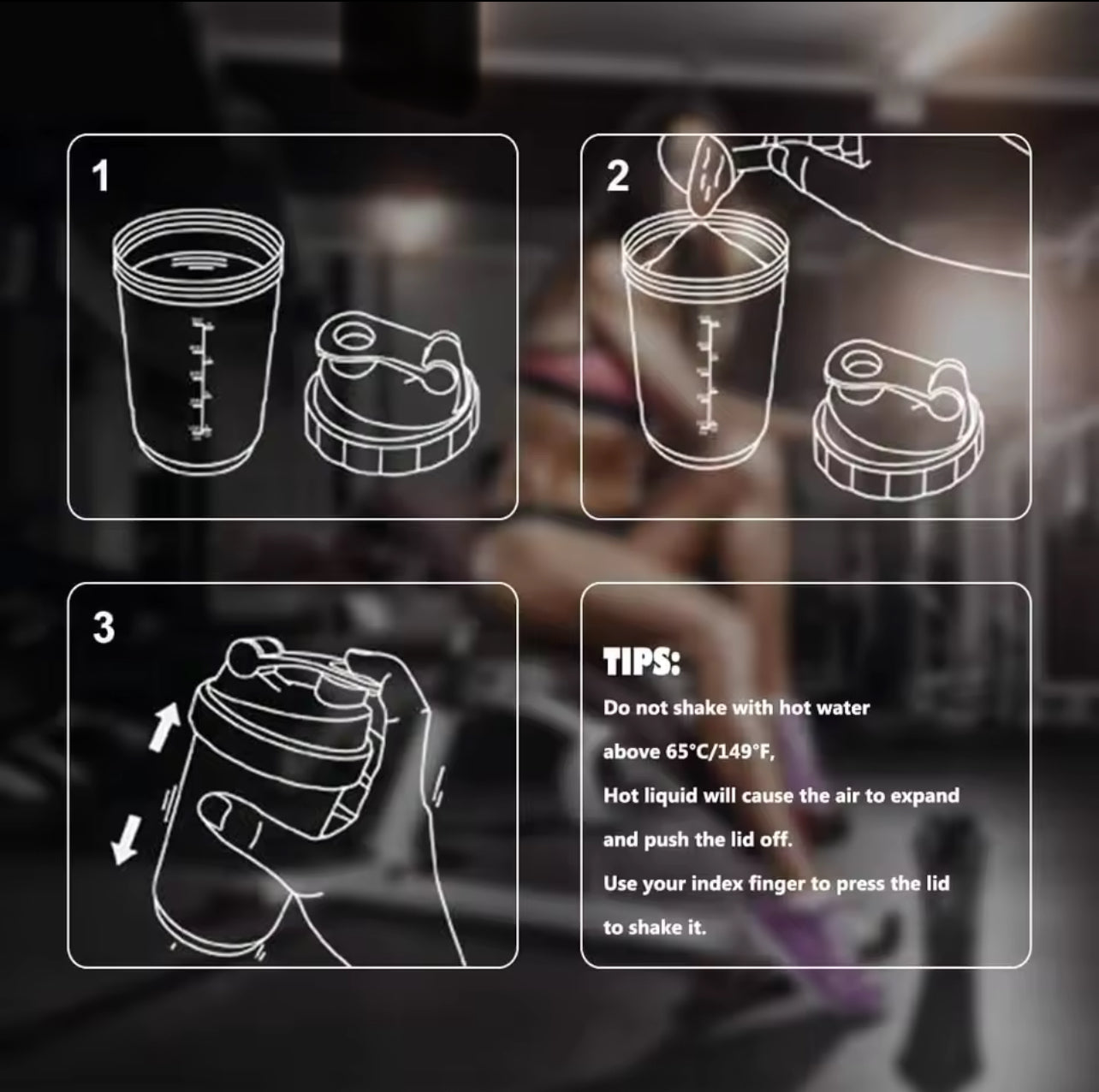 3 Layers Shaker Protein Bottle Powder Shake Cup Water Bottle Plastic Mixing Cup Body Building Exercise Bottle