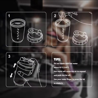 3 Layers Shaker Protein Bottle Powder Shake Cup Water Bottle Plastic Mixing Cup Body Building Exercise Bottle
