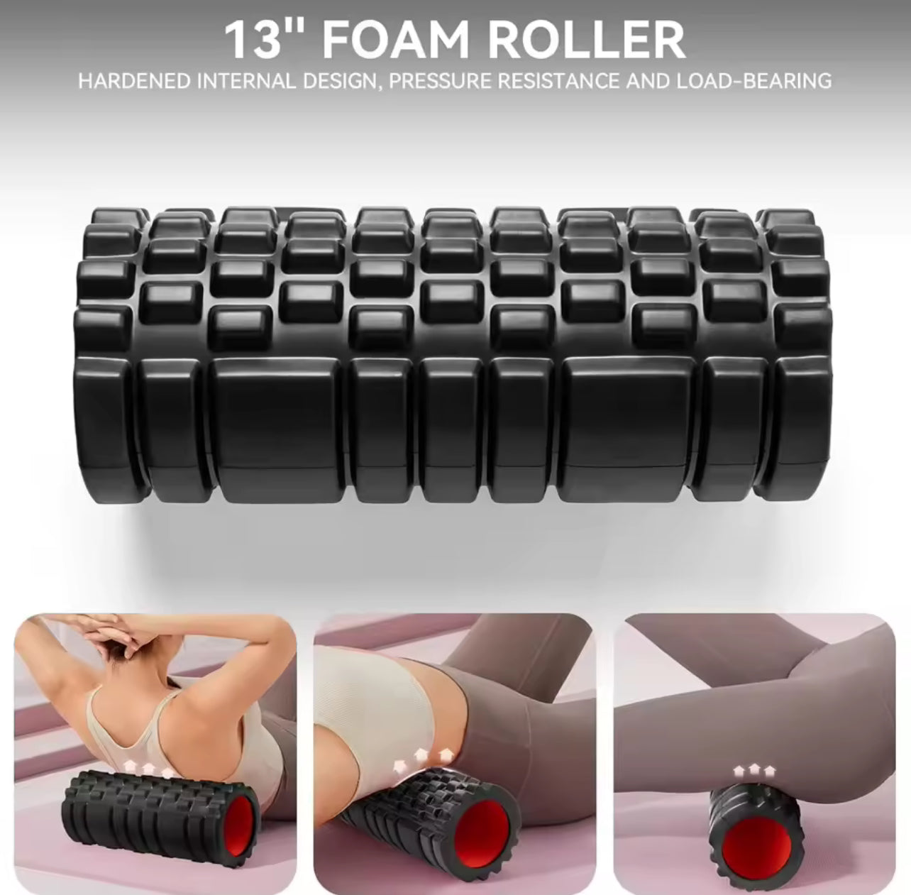 Foam Roller Yoga Column Fitness Yoga EVA Foam Roller Yoga Stick Deep Tissue Massage Roller, Suitable for Back/Waist/Leg Muscle