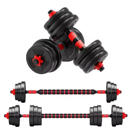 5-44lbs Adjustable Dumbbell to Barbell Set, Anti-Slip Grip, Versatile Home Gym Fitness Strength Training Barbell Weight Plates