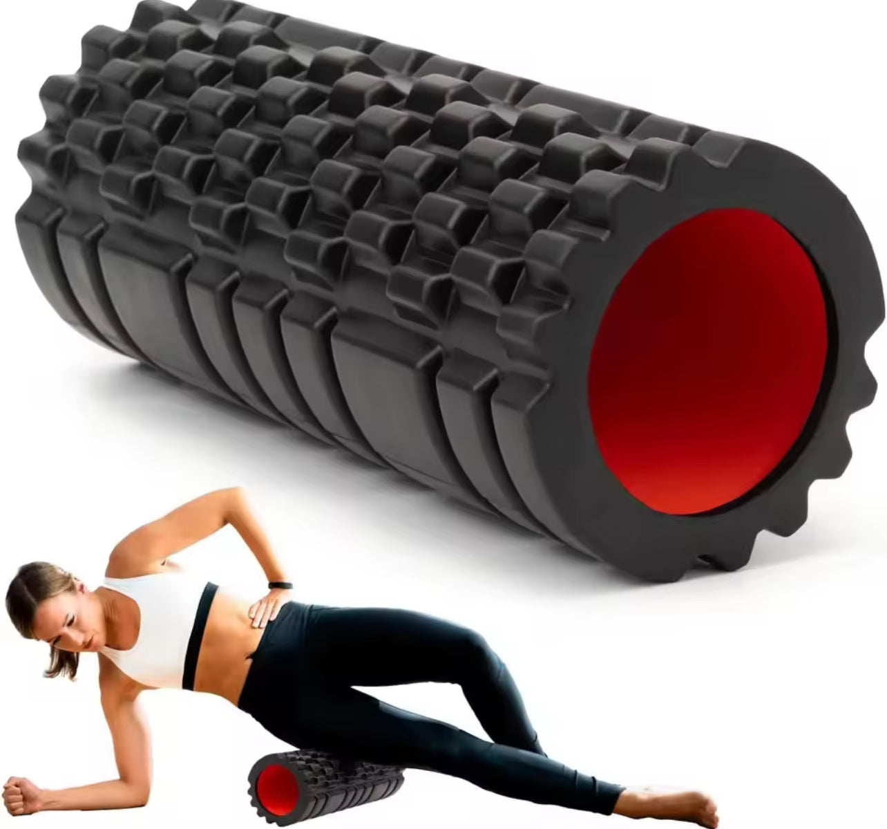 Foam Roller Yoga Column Fitness Yoga EVA Foam Roller Yoga Stick Deep Tissue Massage Roller, Suitable for Back/Waist/Leg Muscle